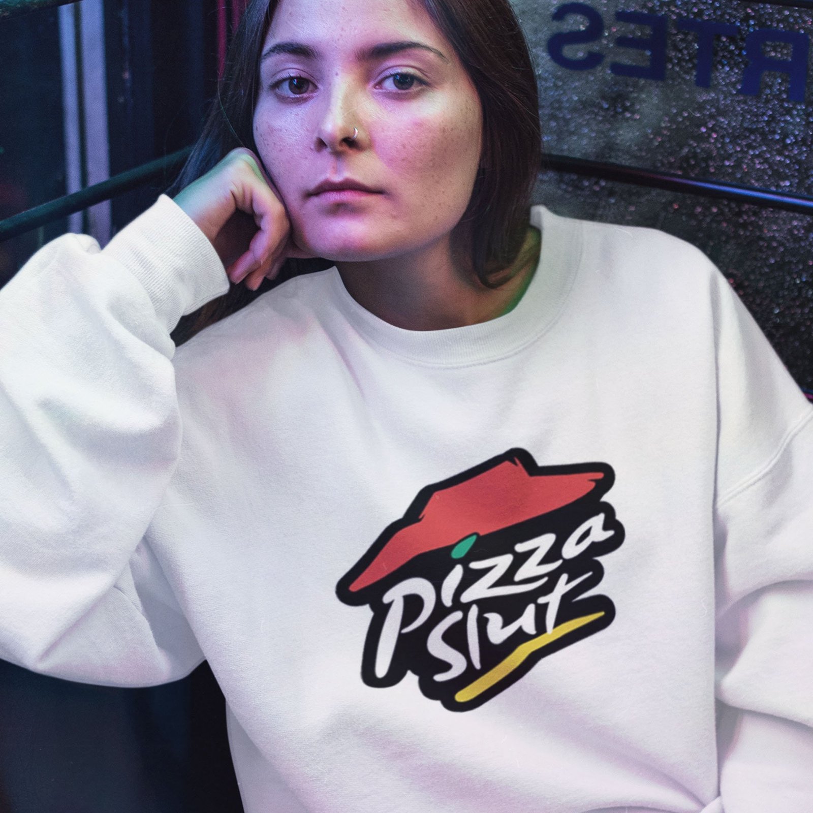 pizza slut funny jumper