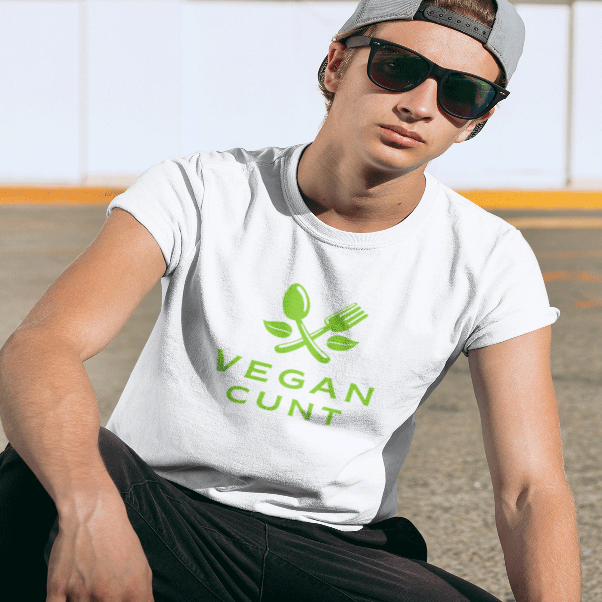vegan cunt white tshirt