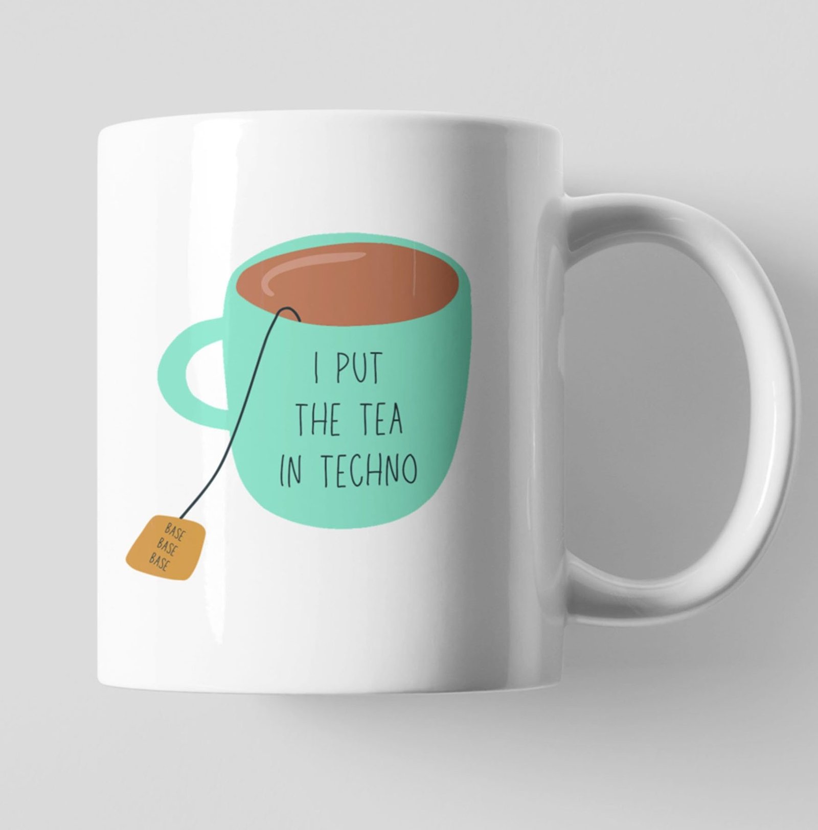 tea in techno cofee mug