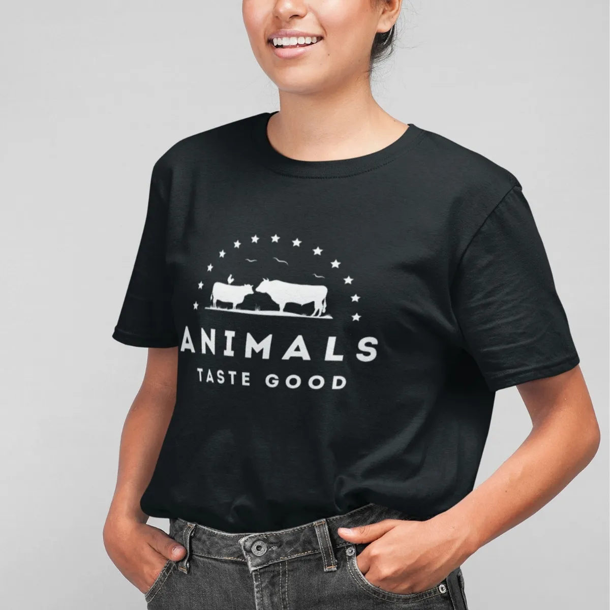 animals taste black 3 animals taste good tshirt