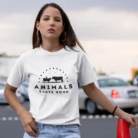animals taste white 3 animals taste good tshirt