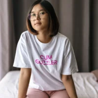 cum guzzler white 2 cum guzzler tshirt