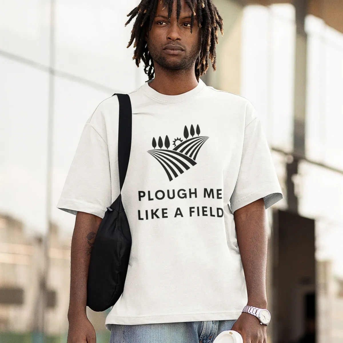 plough white 2 plough me like a field tshirt