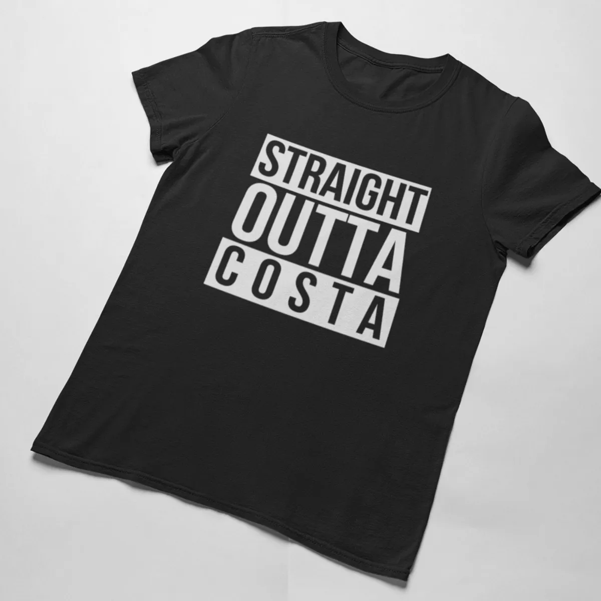 so costa black tee straight outta costa