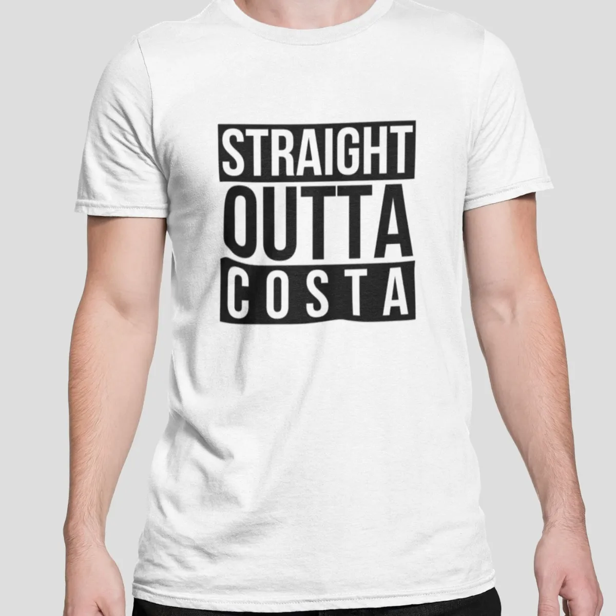 so costa white tee 4 straight outta costa