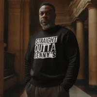 so dennys black sweat 330 straight outta dennys sweatshirt