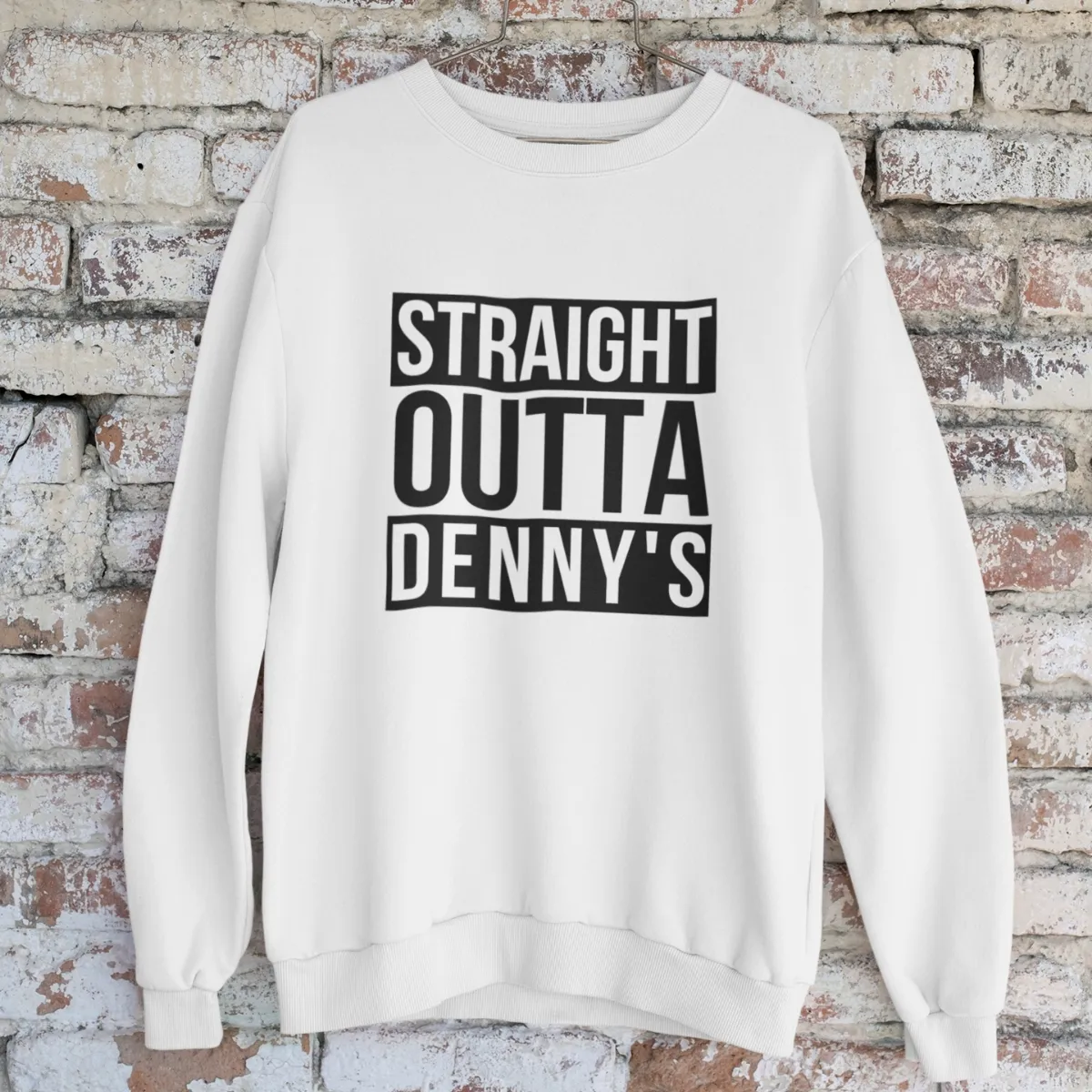 so dennys white sweat straight outta dennys sweatshirt