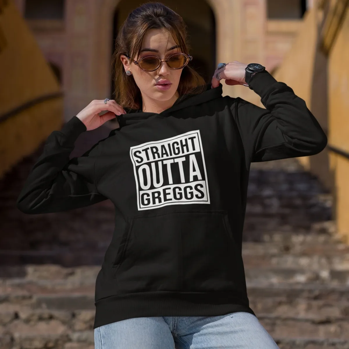 so greggs hoodie black 99 Greggs