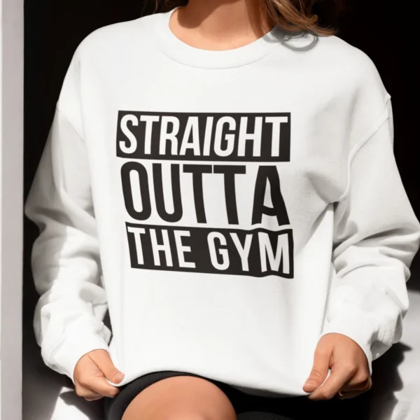 so the gym white sweat 3 straight outta the gym